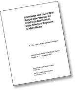 Knowledge and Use of Oral Rehydration Therapy for Childhood Diarrhoea in India: Effects of Exposure to Mass Media